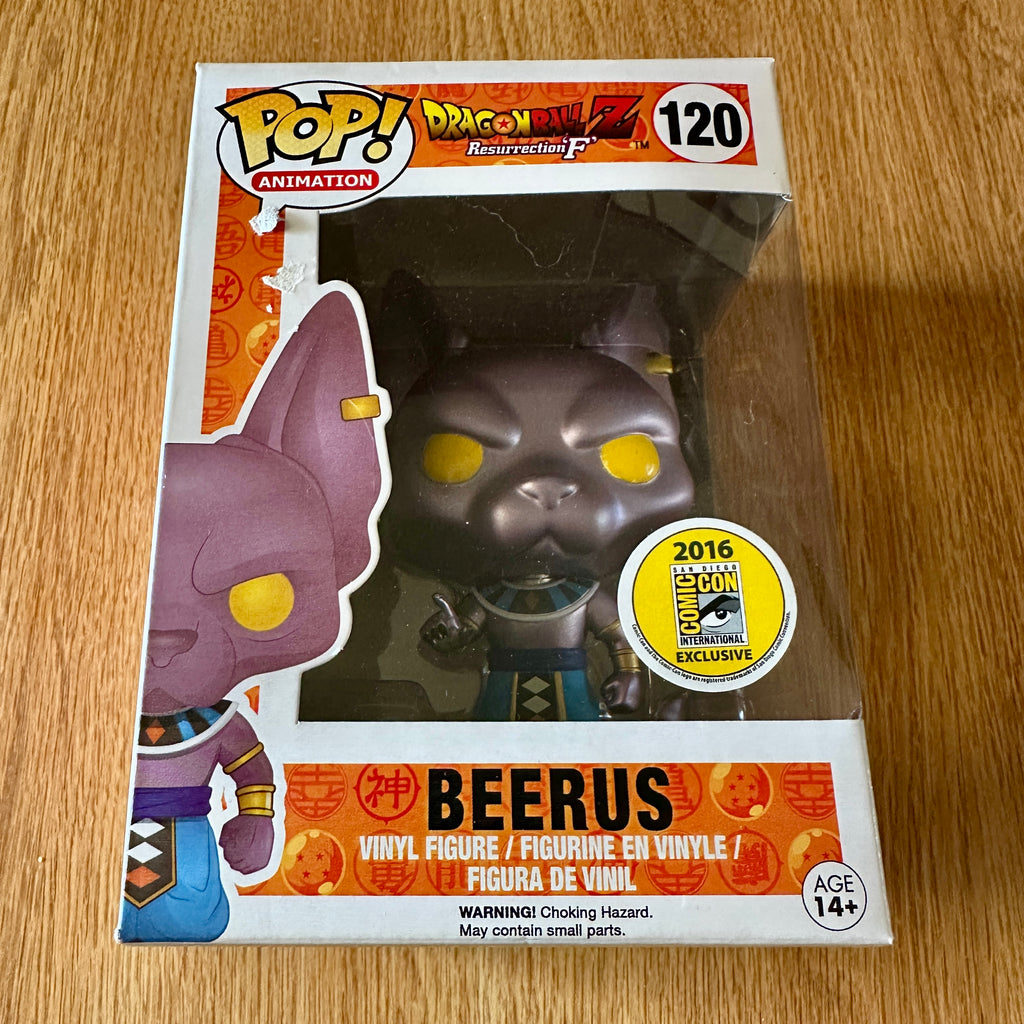 Funko Pop! Animation Dragon Ball Z Resurrection F #120 Metallic Beerus 2016 SDCC