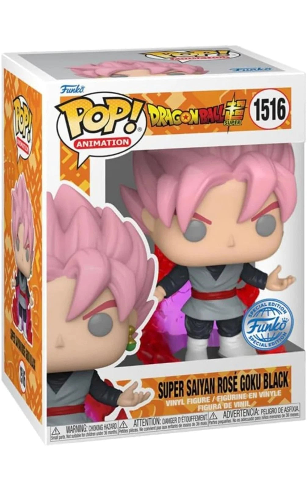 Funko Pop! Animation: Dragon Ball Super - Super Saiyan Rose Goku Black #1516 Glow-in-the-Dark Exclusive