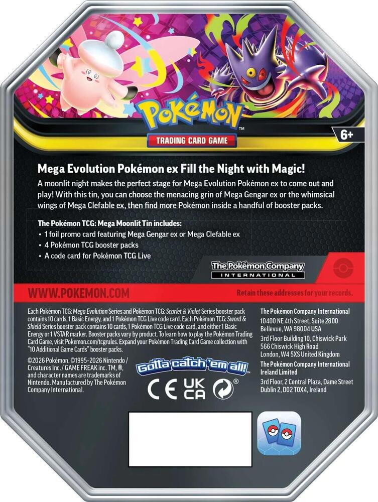 Pokemon TCG: Mega Moonlit Tin [Mega Gengar ex]
