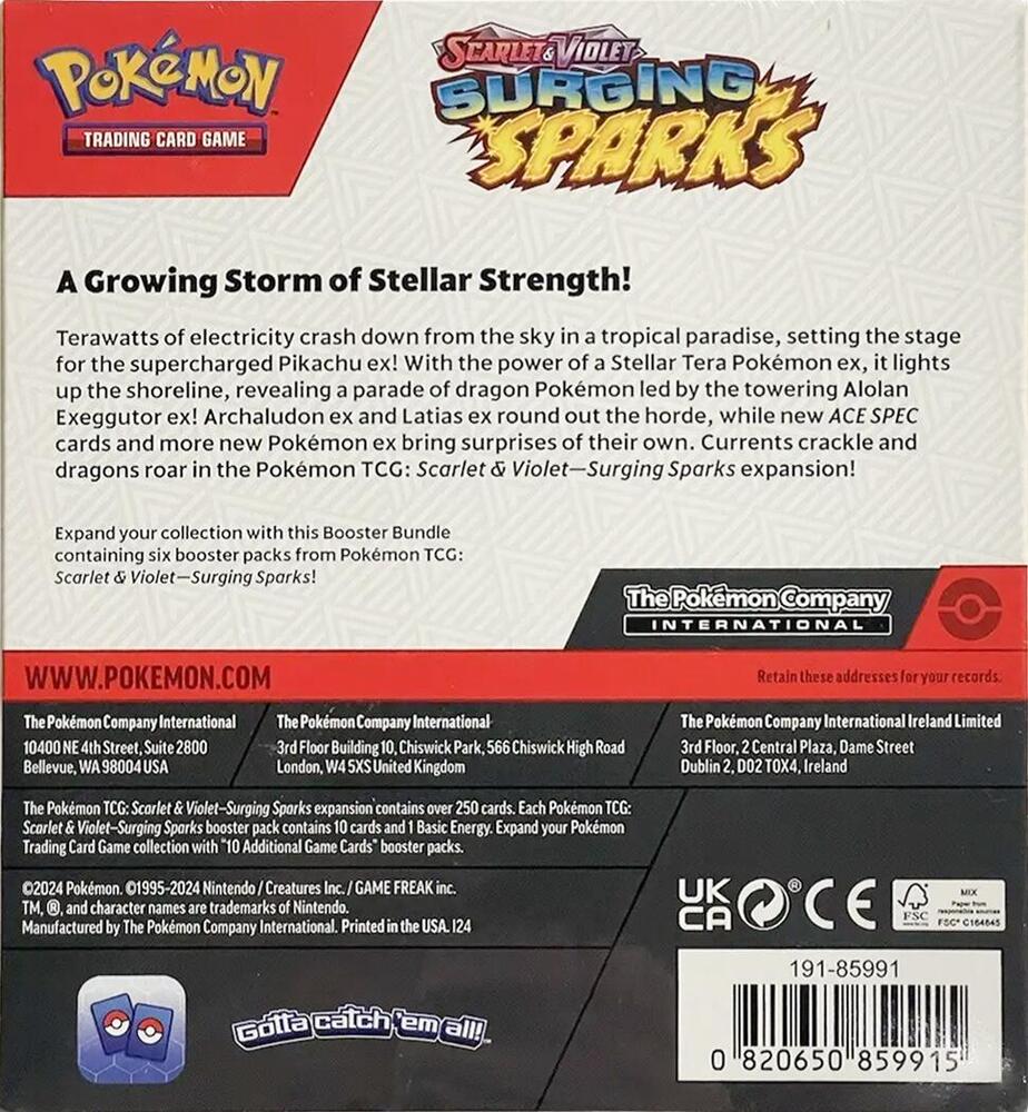 Surging Sparks Booster Bundle (Retail) - SV08: Surging Sparks